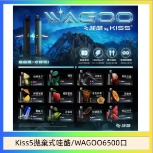 WAGOO哇酷Kiss5 6500口拋棄式 | 自由混搭雙口味 | 雙芯組合