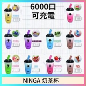 NINGA奶茶杯可充电一次性電子煙6000口